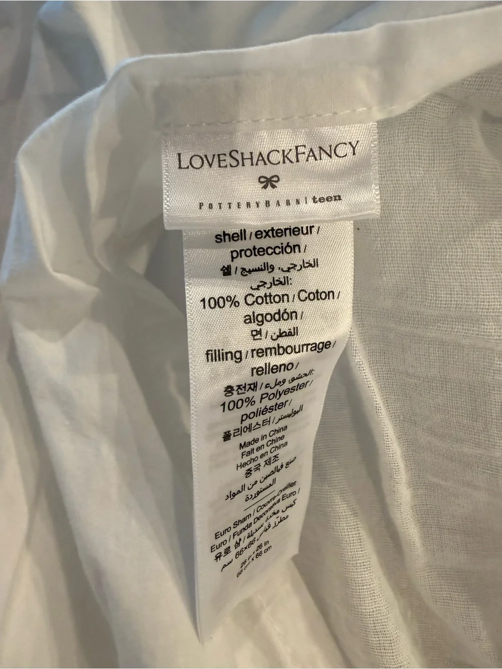 Pottery Barn Teen Love Shack Fancy Euro Shams